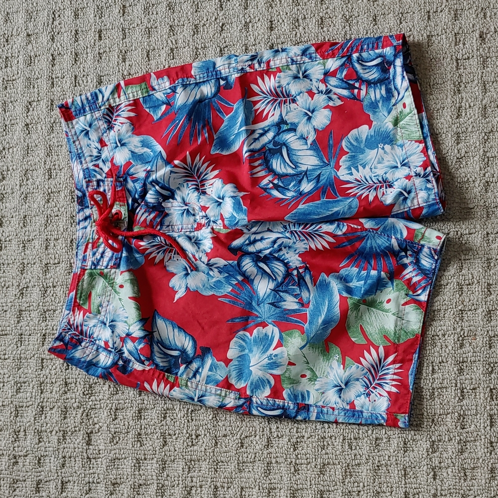 3 for $25 Hollister red blue green white floral Hawaiian bathing suit